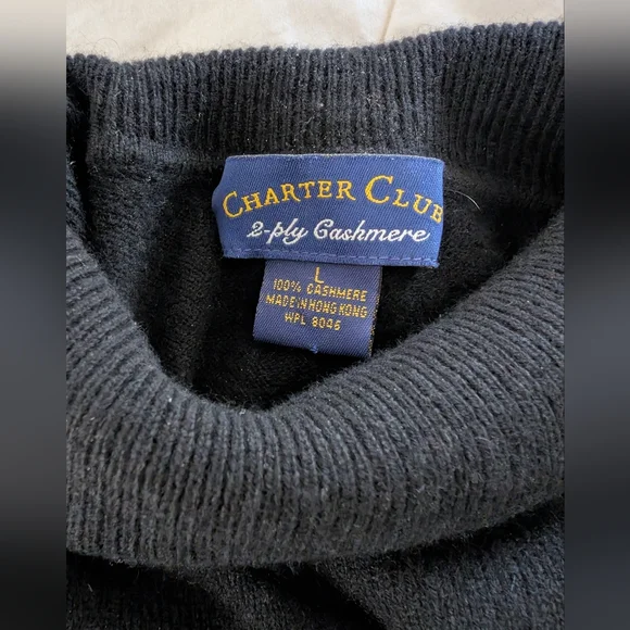 Charter Club Women's Black Turtleneck Cashmere Sweater - Picture 2 of 2